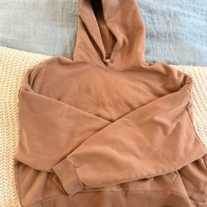 Elwood Rectangle Hoodie in Tan